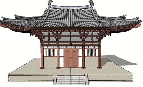 Chinese ancient building gallery 3d model