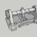 Industrial Metal Mechanical Device With Cylindrical Drum Support Brackets And Base Platform