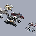 Collection of Various Style Motorcycles with Classic Retro Modern and Vintage Designs