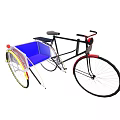 Classic Tricycle With Blue Seat Red Accents Black Frame And Wheels
