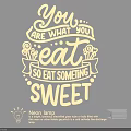 Neon Lighting Combo With Lighted Sweet Food Quote And Decorative Floral Art Design