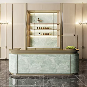 Front Desk Hotel Front Desk Sales Department Front Desk New Chinese Style 3d model