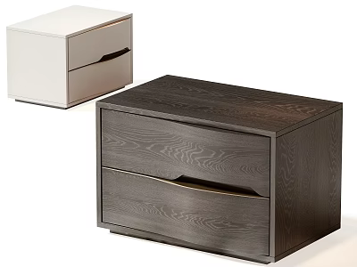 Modern Wooden Bedside Tables With Drawer Design Light And Dark Color Options For Bedroom Decor 3d model