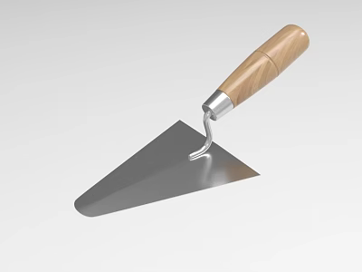 High Quality Hardware Tool Trowel With Sturdy Metal Blade And Ergonomic Wooden Handle 3d model