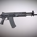Modern Tactical Assault Rifle Weapon Design With Black Coating And Picatinny Rail