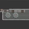Industrial Metal Structure With Two Cylindrical Tanks And Multi Layer Platforms