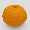Juicy Ripe Orange With Smooth Bright Orange Skin And Green Stem