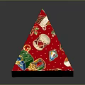 Red Triangular Decorative Ornament Combination with Christmas Gift Boxes and Tree Patterns