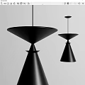 Modern Black Pendant Lamps With Unique Geometric Cone Shapes For Interior Decor