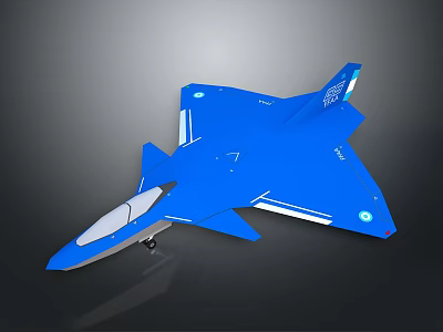Modern Blue Space Fighter Jet Model With Advanced Aerospace Design Elements 3d model