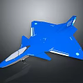 Modern Blue Space Fighter Jet Model With Advanced Aerospace Design Elements