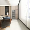 Modern Living And Dining Room Interior Design With Sofa Coffee Table Plant And Wooden Cabinets