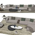 Modern sofa coffee table combination 3d model