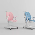 Modern Kids' Chair in Pink and Blue with Adjustable Design and Wheels