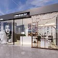 Modern Storefront Design With Glass Facade Signage Interior Displays And Stylish Elements 3d model