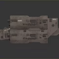 Futuristic Metal Mechanical Craft With Multiple Cannons Complex Components and Weathered Texture 3d model