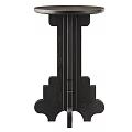 Modern Wooden Side Tables With Dark Brown And Black Finish And Unique Leg Design