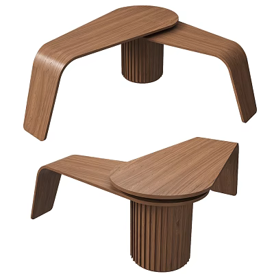Elegant Modern Office Desk Design With Luxurious Wooden Finish And Contemporary Shape 3d model