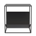 Modern Black Side Table With Metal Frame And Sleek Shelf Design 3d model