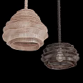 Layered Wavy Fabric Pendant Lights in Two Tone Colors Modern Design