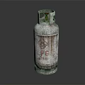 Rusted Silver LPG Gas Cylinder With Red Valve And PG Logo For Home Use