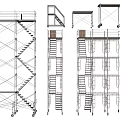 Modern Site Scaffolding Climbing Frame Climbing Ladder Site Ladder 3d model