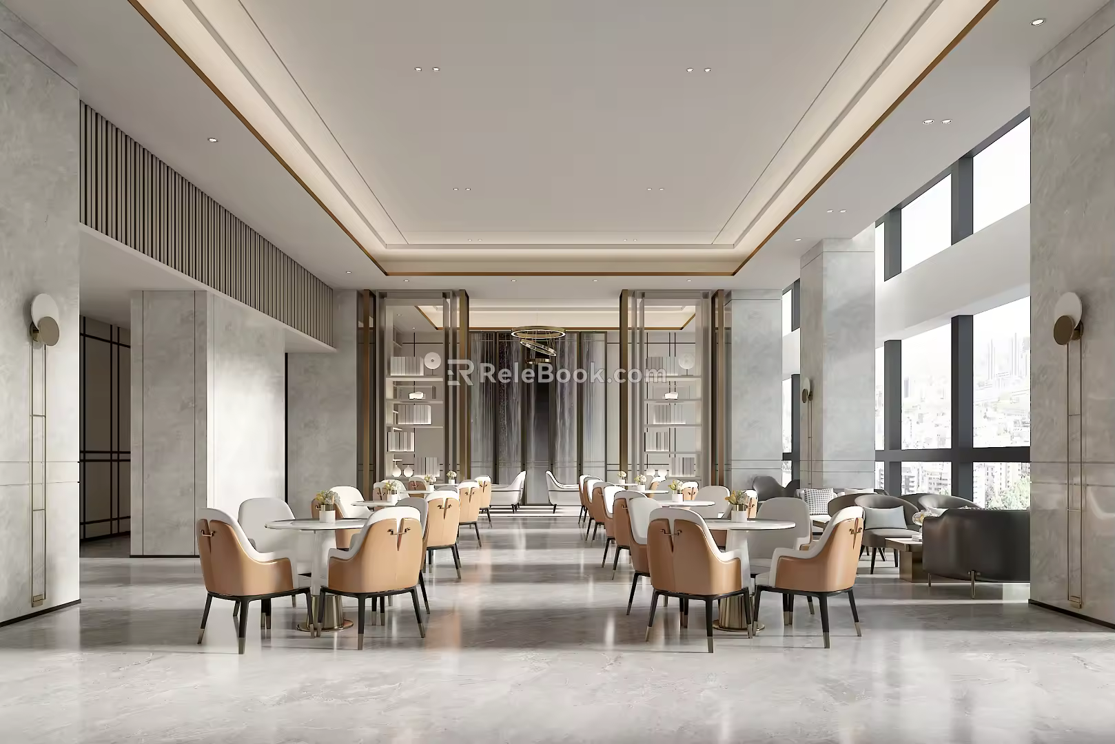 New Chinese Reception Area Sales Office Reception Area 3d model