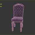 Luxurious Tufted Chair With Deep Blue Upholstery And Ornate Carved Wooden Legs