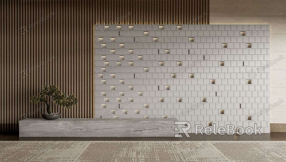 Modern background wall hotel corridor background wall model