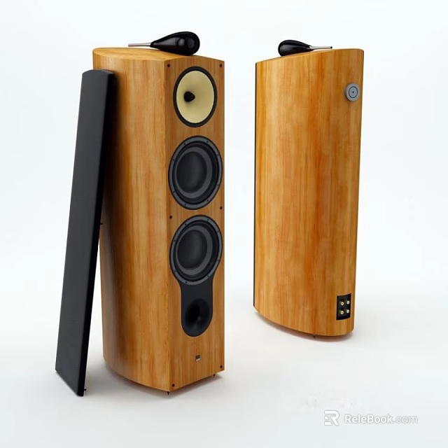 High Quality Floor Standing Speakers With Wooden Enclosure And Multiple Drivers 3d model 