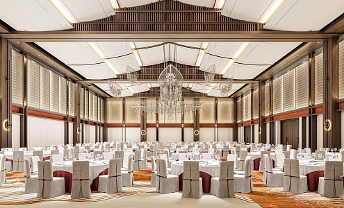 Hotel banquet hall he 3d model