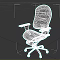 Modern Black Adjustable Office Chair With Silver Base And Rolling Wheels