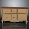 Classic Wooden Top Chest Of Drawers With Decorative Handles And Carved Legs