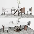 Modern Dining Table and Chair Combination 3d model