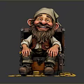 Decorative Gnome Figure Sitting On Treasure Chest With Scattered Gold Coins