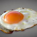 Chicken Egg Fried Sunny Side Up With Golden Yolk And Crispy Edges