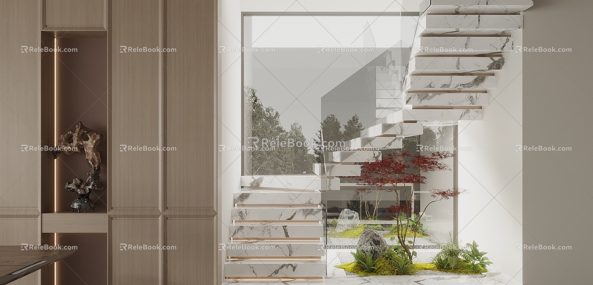 modern staircase staircase staircase landscaping revolving staircase 3d model