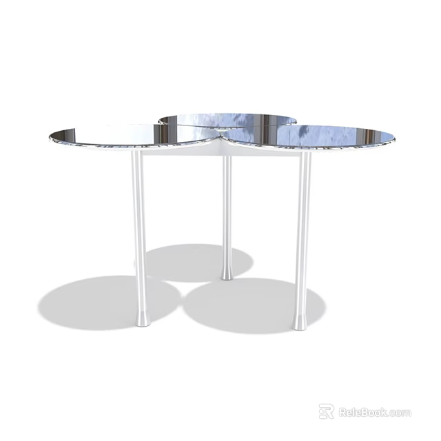 Modern Sofa Coffee Table Set With Round Metal Tables And Sleek Surfaces 3d model 