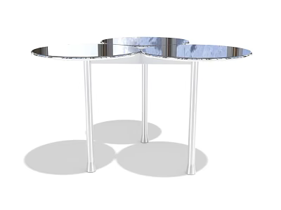Modern Sofa Coffee Table Set With Round Metal Tables And Sleek Surfaces 3d model