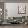 Modern sofa coffee table combination 3d model