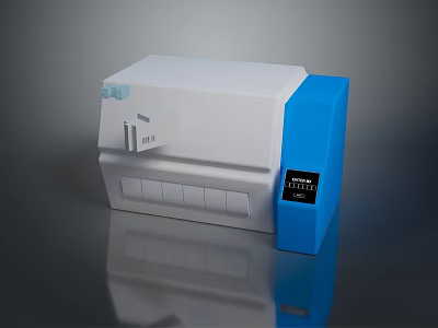 Modern White And Blue Electronic Device With Status Display And Sleek Design 3d model