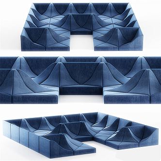 Modern shaped sofa 3d model