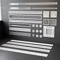 Air Conditioner Vents with Various Grille Designs and Patterns Arranged on Wall and Surface