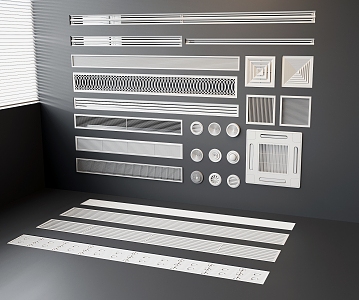 Air conditioning air outlet central air conditioning minimalist air outlet built-in air outlet ventilation fan hardware 3d model