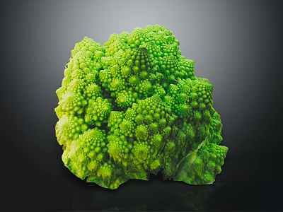 Fresh Romanesco Broccoli With Unique Spiral Structure And Vibrant Green Color 3d model