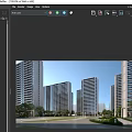 Modern Residential Buildings With Green Landscape And Roads