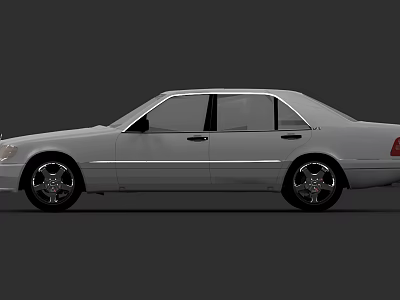 White Classic Sedan With Four Door Design And Black Alloy Wheels 3d model