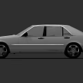 White Classic Sedan With Four Door Design And Black Alloy Wheels