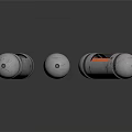Three Cylindrical Equipment With Silver Shells And Colorful Interior Components