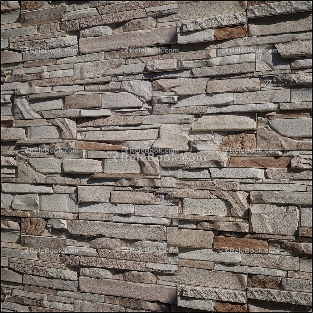 Modern Culture Stone Wall Brick Wall 3d model